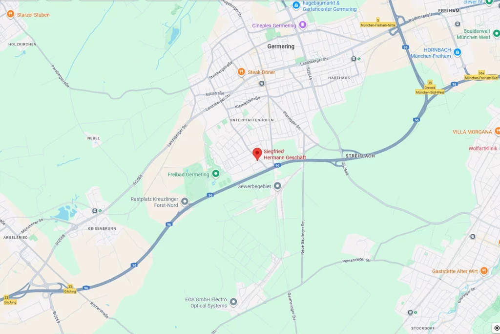 Google Maps Abbildung Lokalisation Hermann Bad Heizung in Germering